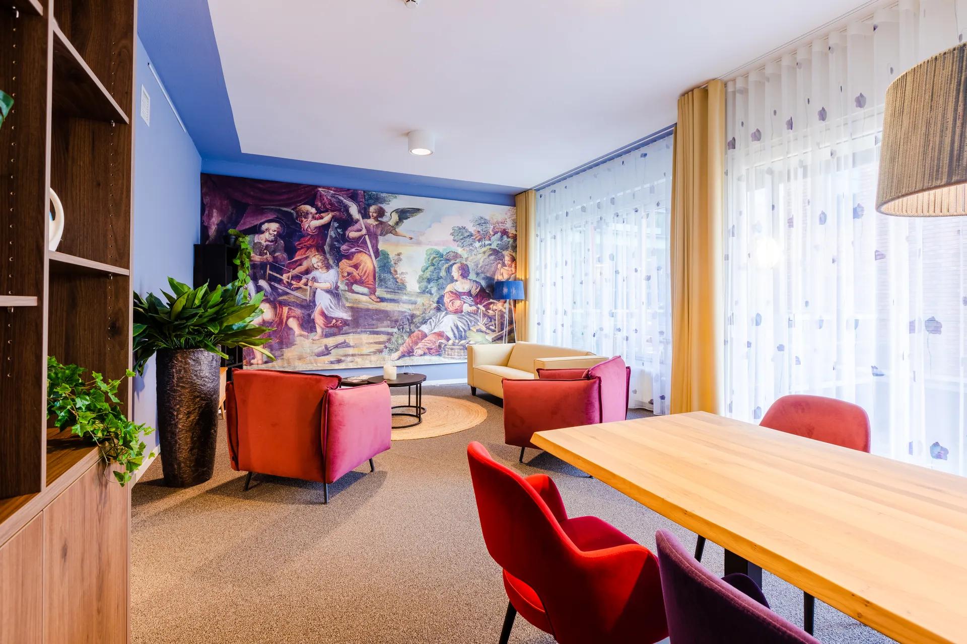 De woonkamer van hospice Wissehaege